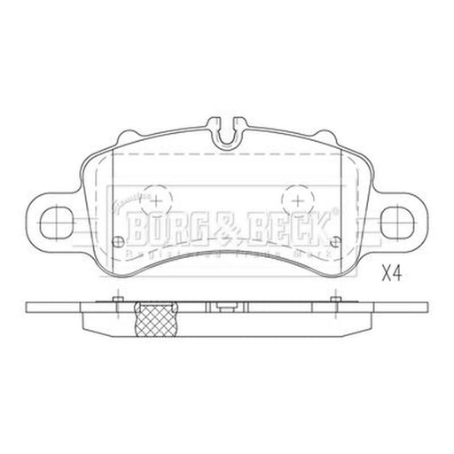 Borg & Beck 4 x Front Brake Pad Set BBP2803