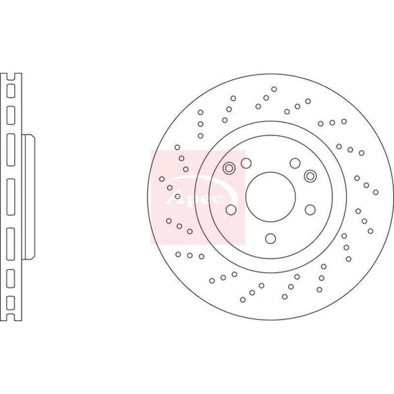 Apec 2 x Perforated/Vented Front Brake Discs DSK2453