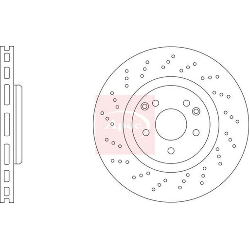 Apec 2 x Perforated/Vented Front Brake Discs DSK2453