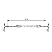 Bosch Handbrake Cable Rear 1 987 477 691