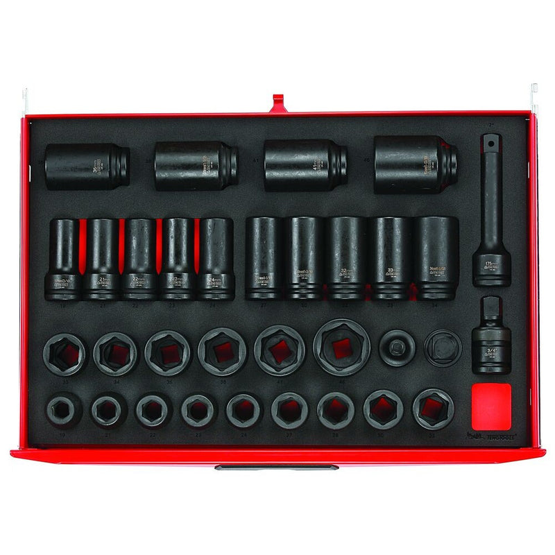 Teng Tools Impact Socket Set 3/4" Drive 33 Pieces