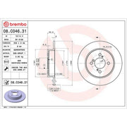Brembo 2 x Solid Rear Brake Discs 08.C046.31