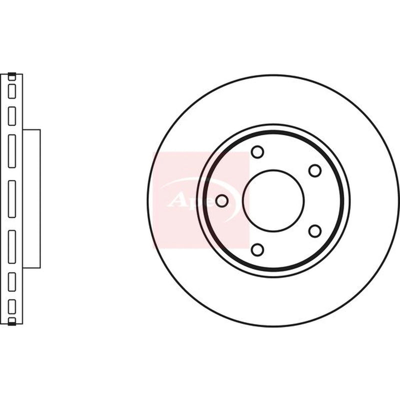 Apec 2 x Vented Front Brake Discs DSK2862