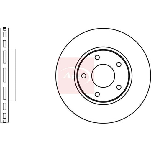 Apec 2 x Vented Front Brake Discs DSK2862