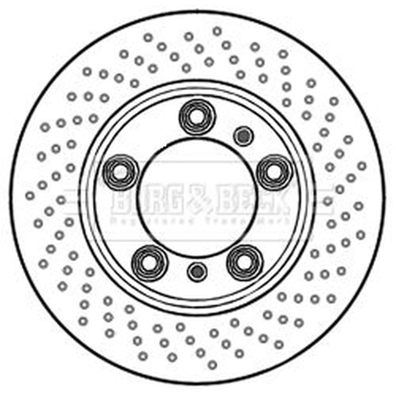 Borg & Beck 2 x Perforated/Vented Front Brake Discs BBD6001S