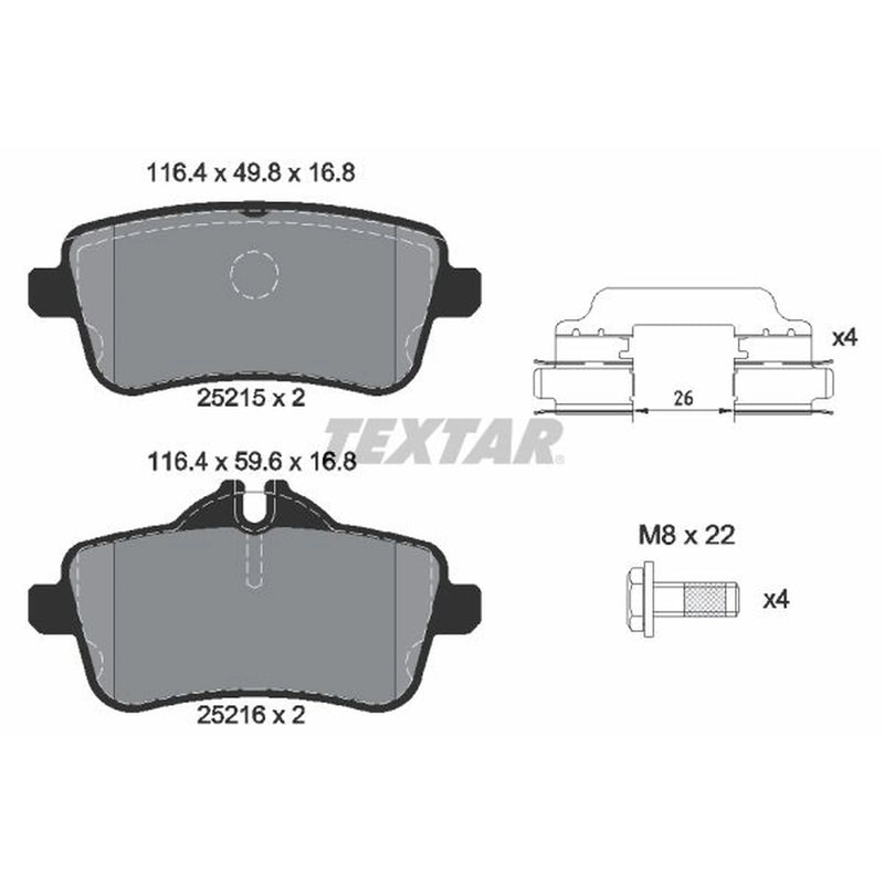 Textar Rear Brake Pad Set 2521509