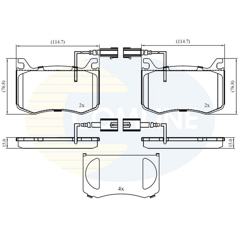 Comline 4 x Front Brake Pad Set CBP12422
