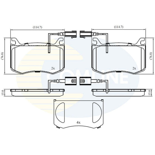 Comline 4 x Front Brake Pad Set CBP12422