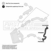 First Line Intercooler Turbo Charge Air Hose Lower FTH1094