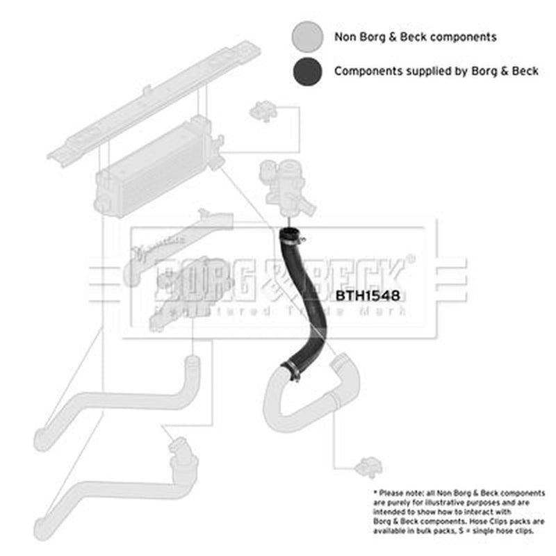 Borg & Beck Intercooler Turbo Charge Air Hose BTH1548