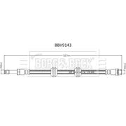 Borg & Beck Brake Hydraulic Hose Line Rear Left BBH9143