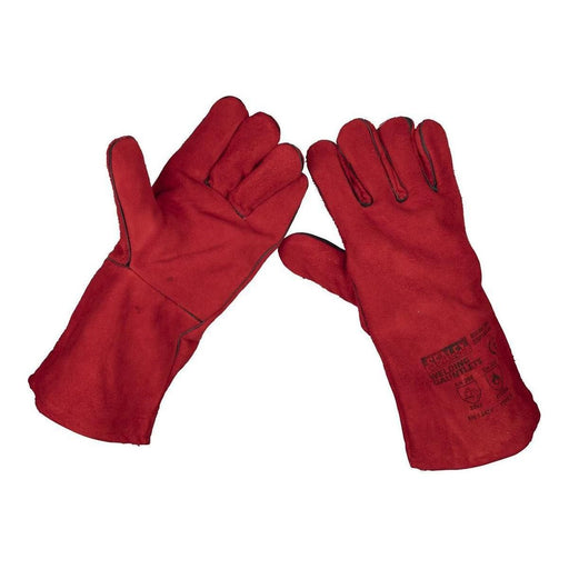 Sealey Leather Welding Gauntlets Lined Pair SSP141 Sealey  - Town Parts