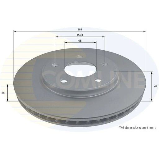 Comline 2 x Internally Vented Front Brake Discs ADC0296V