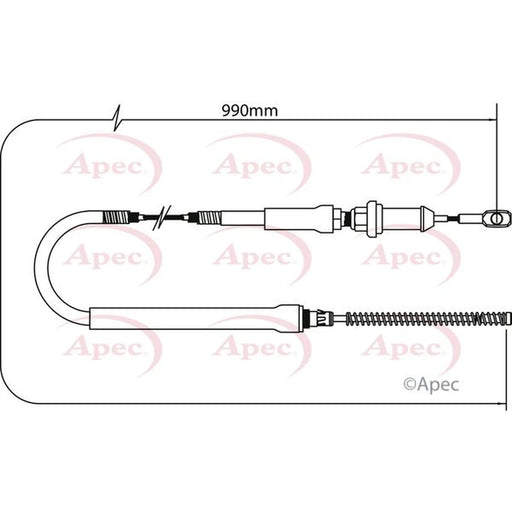 Apec Handbrake Cable Left Rear CAB1260