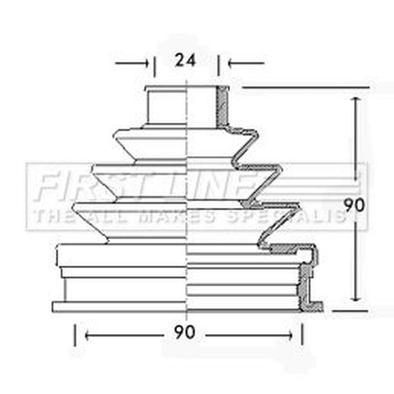 First Line Drive Shaft Bellow Kit Front Left FCB2240
