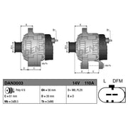 Denso Car Alternator 12V DAN3003