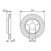 Bosch 2 x Vented Front Brake Discs 0 986 479 U40