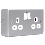 Masterplug Metal Clad Switched Socket 2-Gang 13A - MC522-01