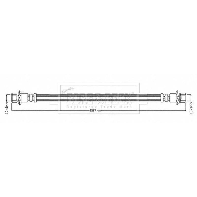Borg & Beck Brake Hydraulic Hose Line Front Left BBH8677