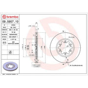 Brembo 2 x Front Brake Discs 09.5957.10