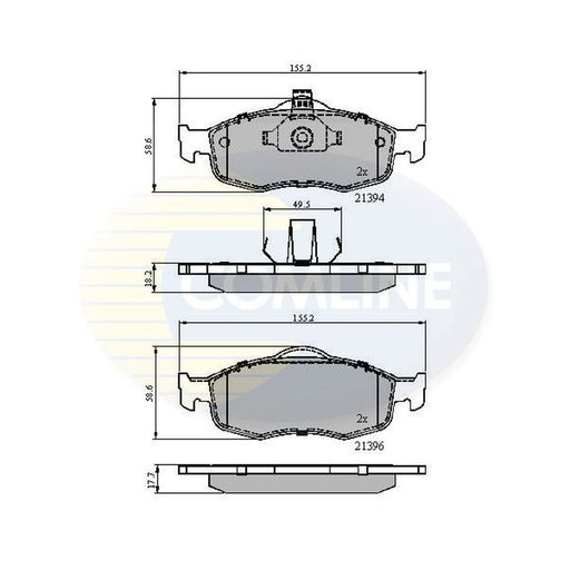 Comline 4 x Front Brake Pad Set CBP0514