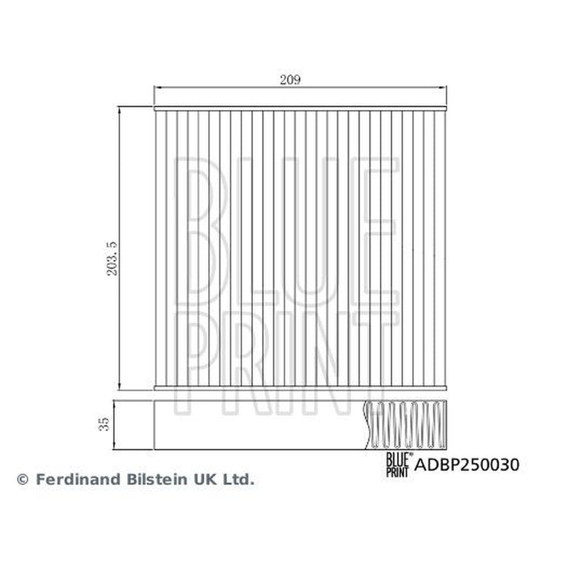 Blue Print Cabin Air Filter (Pollen Filter) ADBP250030