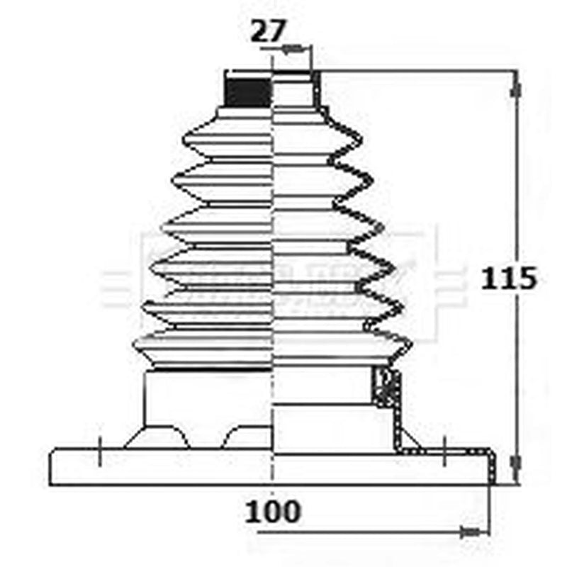Borg & Beck Drive Shaft Bellow Kit Front Left Thermoplast BCB6134