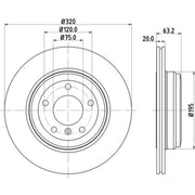 DON 2 x Externally Vented Rear Brake Discs PCD10552
