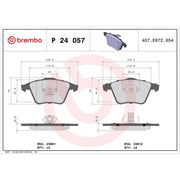 Brembo 4 x Front Brake Pad Set P24057