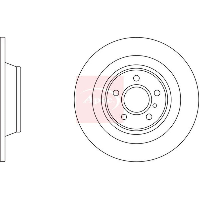 Apec 2 x Solid Rear Brake Discs DSK3275