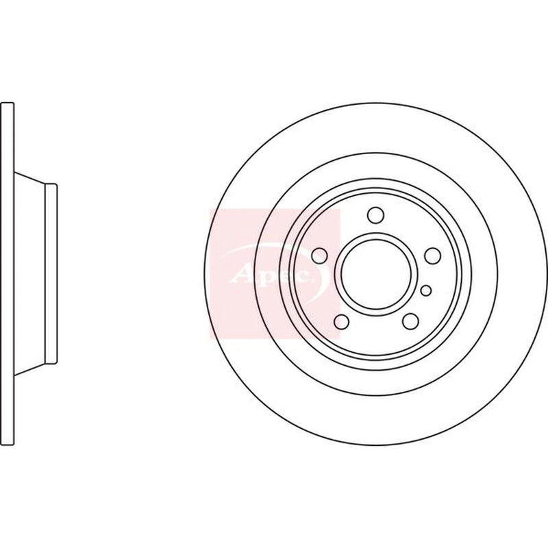 Apec 2 x Solid Rear Brake Discs DSK3275
