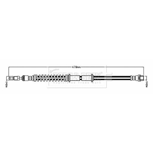 Borg & Beck Brake Hydraulic Hose Line Front Left BBH8785
