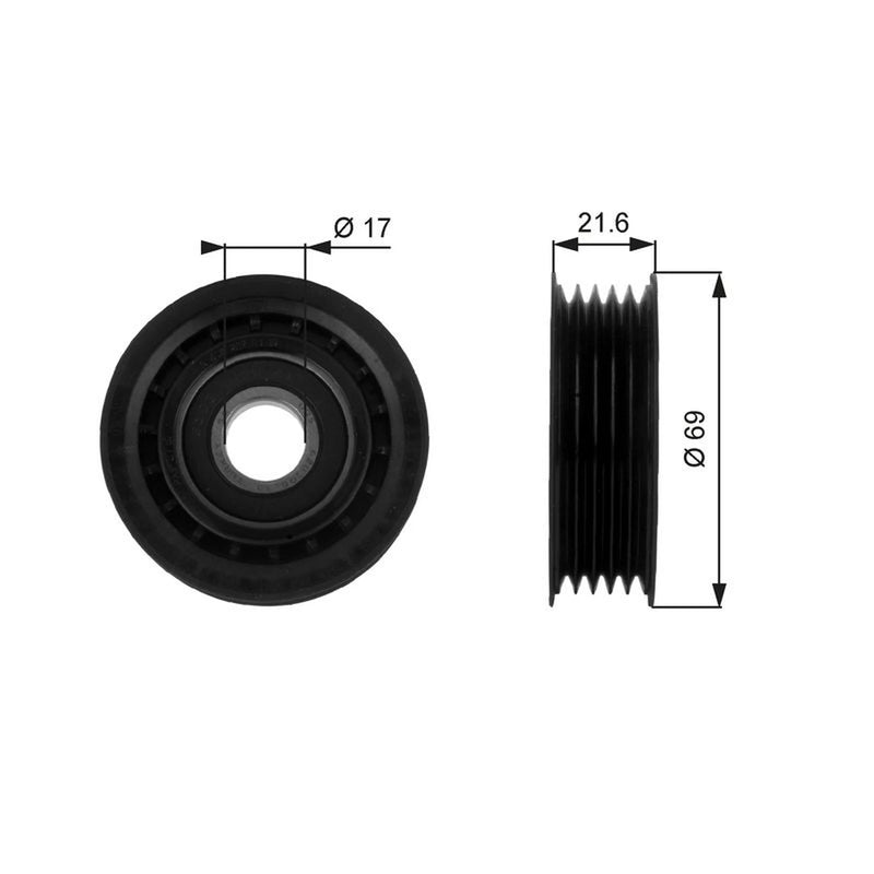 Gates V-Ribbed Belt Deflection/Guide Pulley T36189