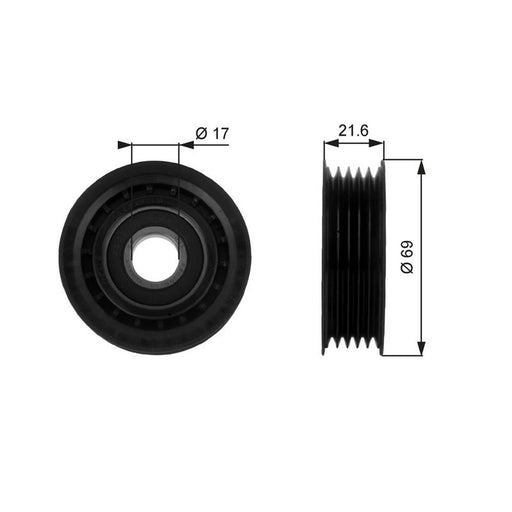 Gates V-Ribbed Belt Deflection/Guide Pulley T36189