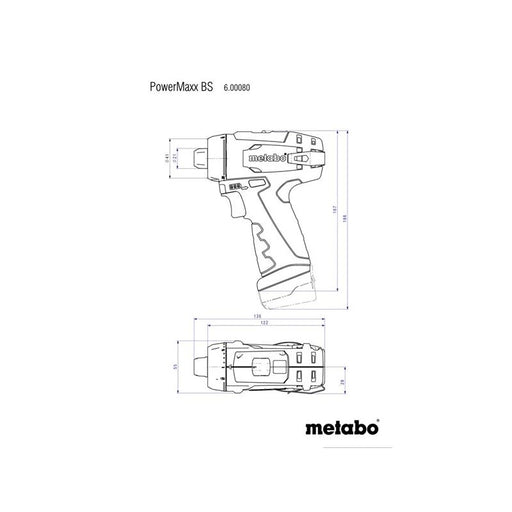 Metabo PowerMaxx BS Drill Driver Basic Set 12V 2 x 2.20Ah Li-ion - 600080710