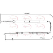 Apec Handbrake Cable Left Rear CAB1523