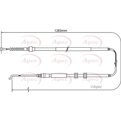 Apec Handbrake Cable Left Rear CAB1523