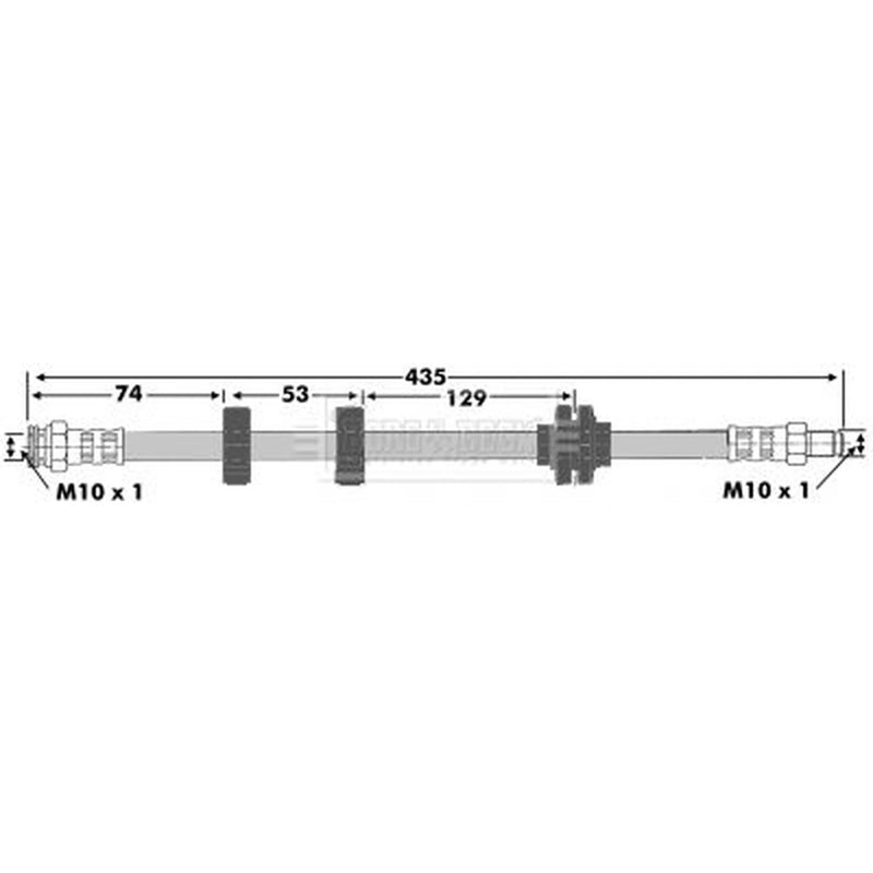 Borg & Beck Brake Hydraulic Hose Line Front Left BBH6948
