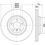 DON 2 x Internally Vented Front Brake Discs PCD12601