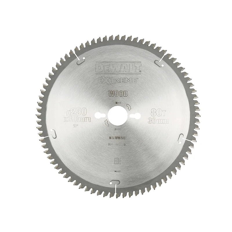 DEWALT Power Tools Series 40 Circular Saw Blade 250 x 30mm x 80T TCG/Neg