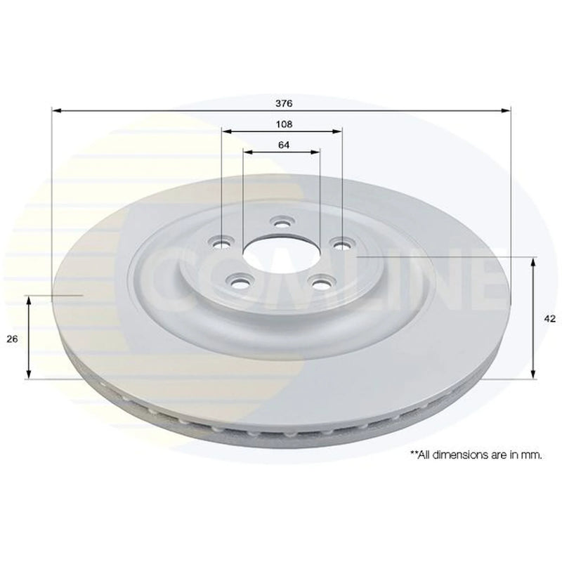 Comline 2 x Internally Vented Rear Brake Discs ADC1257V