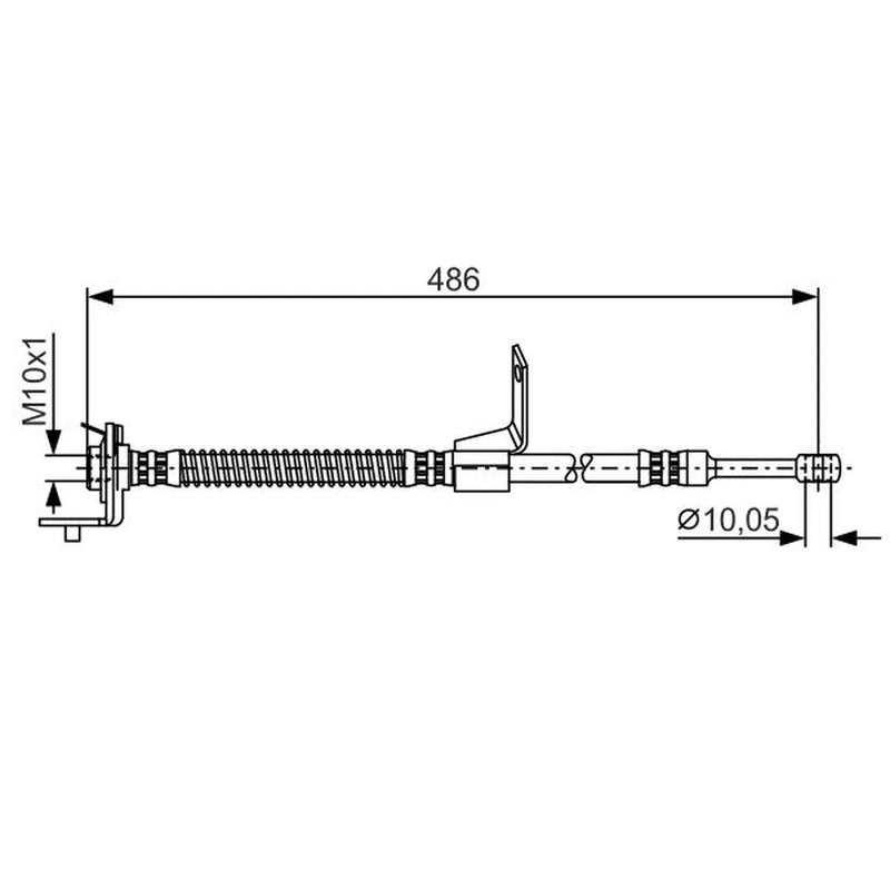 Bosch Brake Hydraulic Hose Line Front Right 1 987 481 372