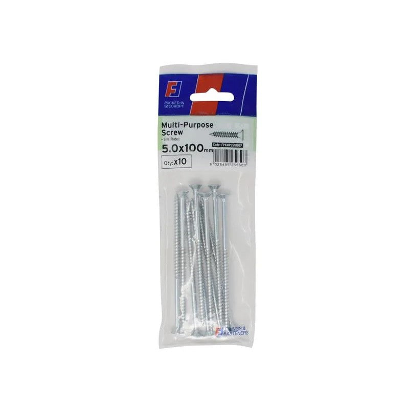 ForgeFix Multi-Purpose Pozi Screw CSK ST ZP 5.0 x ForgePack 10 30-100mm
