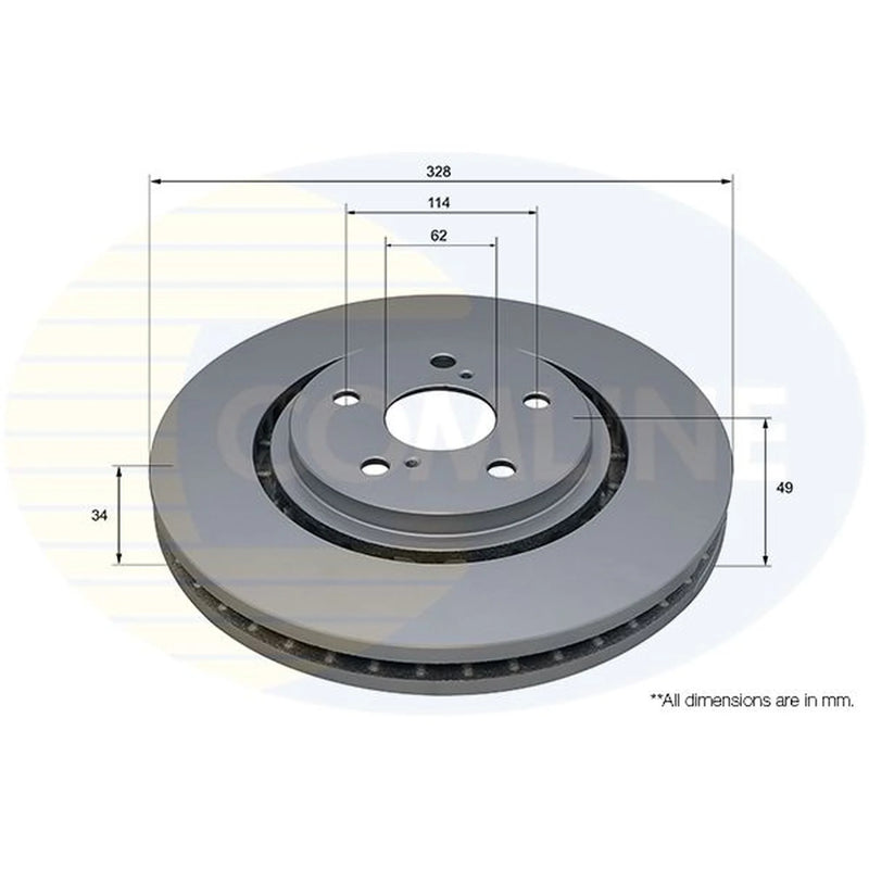 Comline 2 x Internally Vented Front Brake Discs ADC5094V