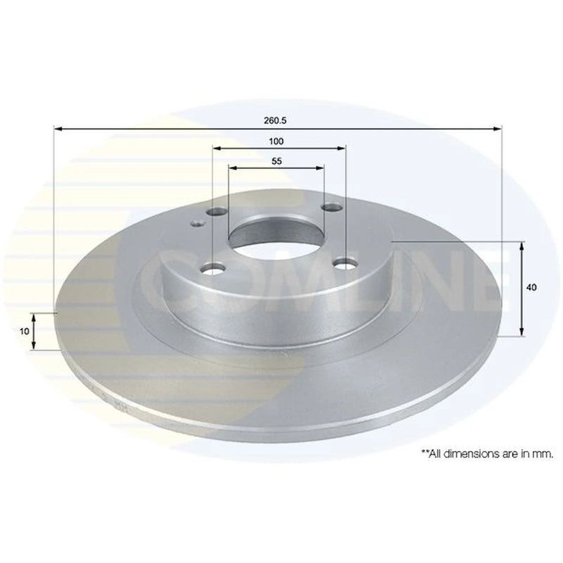 Comline 2 x Solid Rear Brake Discs ADC0438