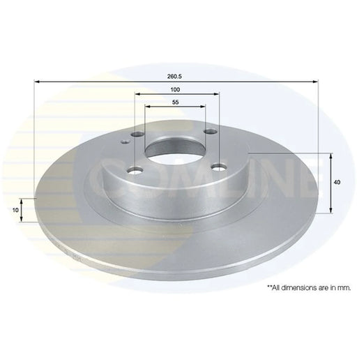 Comline 2 x Solid Rear Brake Discs ADC0438