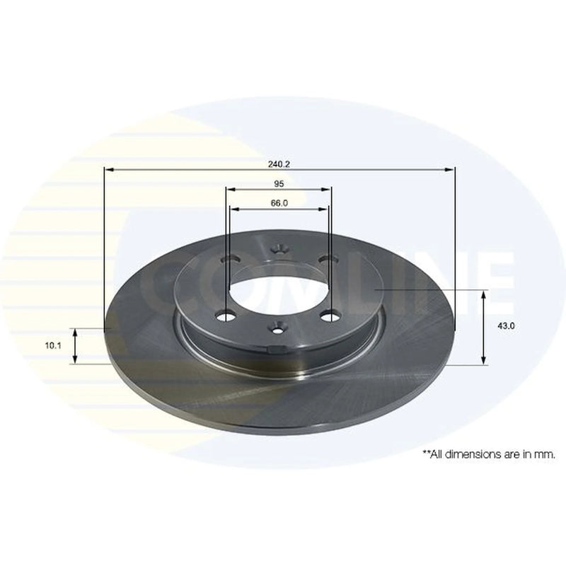 Comline 2 x Solid Rear Brake Discs ADC1317