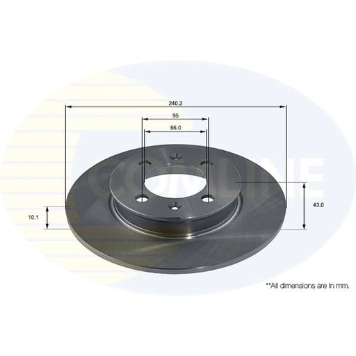 Comline 2 x Solid Rear Brake Discs ADC1317