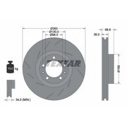 Textar 2 x Slotted Front Brake Discs 92214005