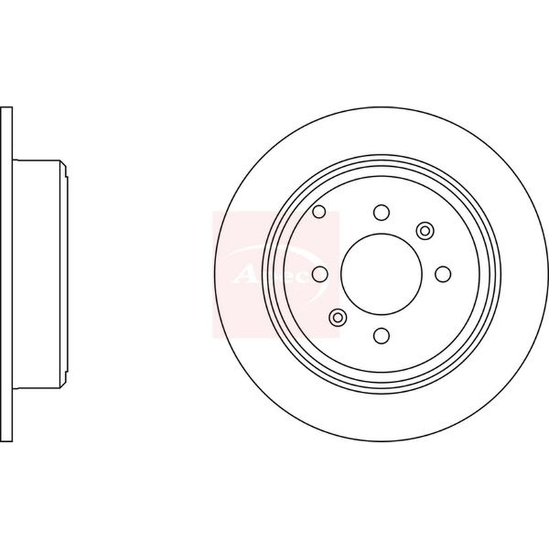 Apec 2 x Solid Rear Brake Discs DSK946